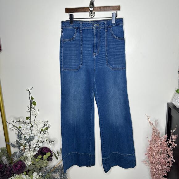 ANTHROPOLOGIE x PILCRO Wide Leg Trouser Jeans Medium Wash Sz 30 $158 {3N17} - Picture 2 of 6